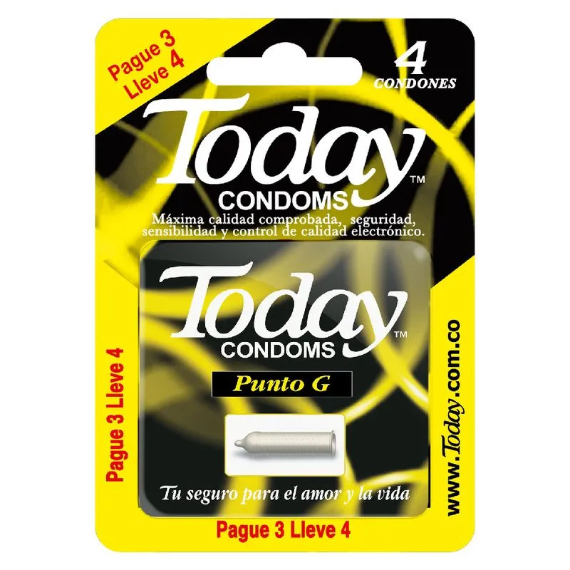 Preservativo Today Punto G Pague 3 Lleve 4