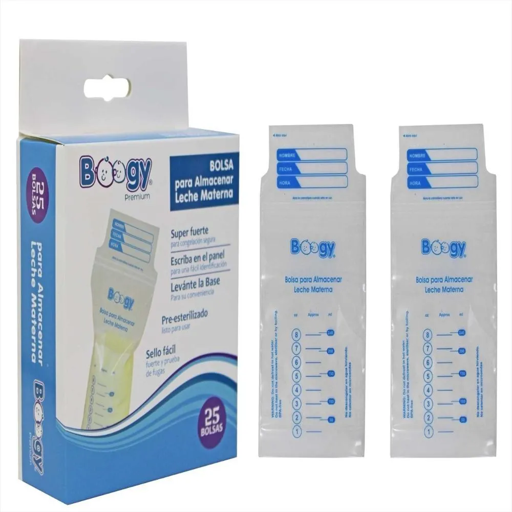 BOLSA PARA LECHE MATERNA 25 pcs 240 ML(BOOGY)