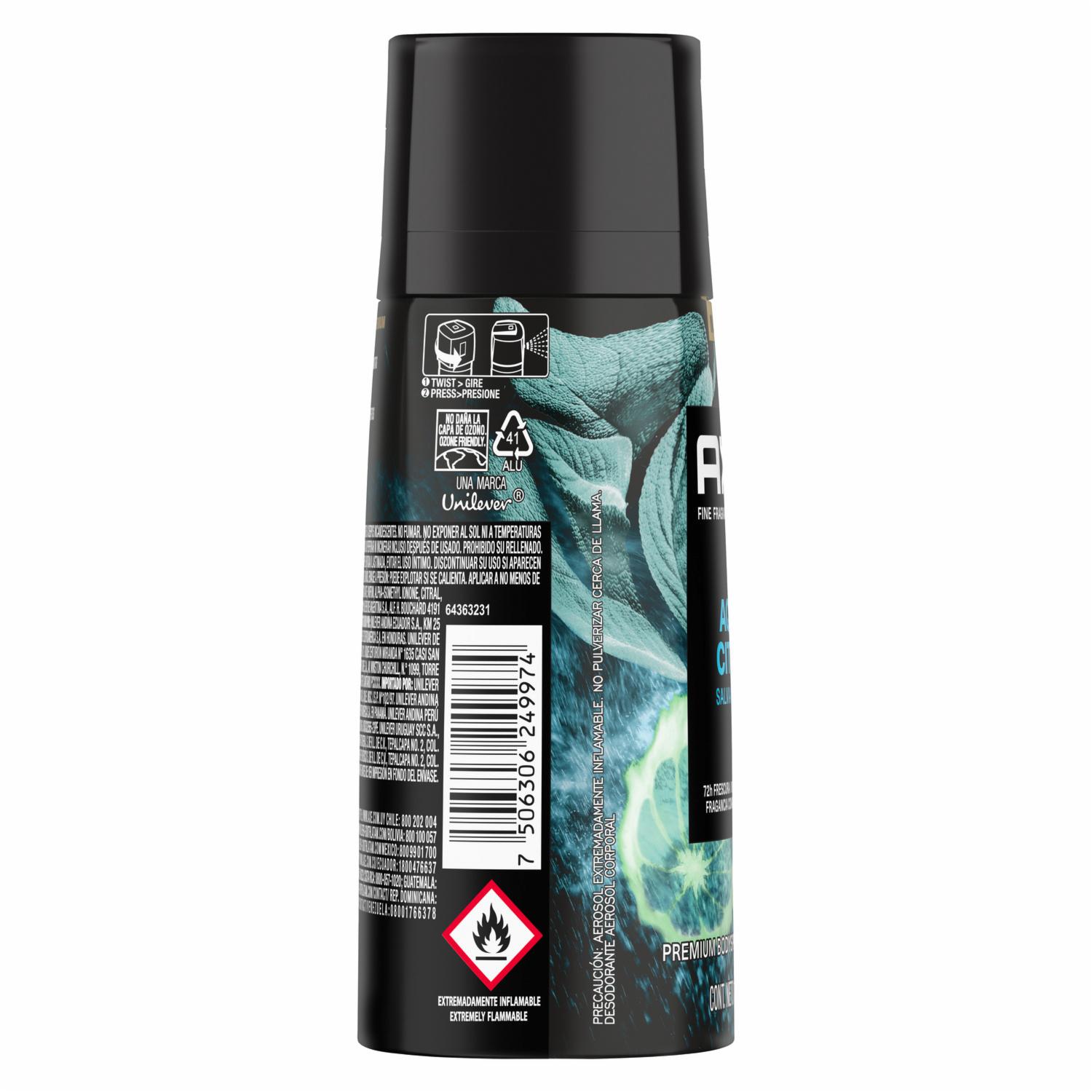 DESODORANTE  AXE SPRAY AQUA CITRUS 150 ML