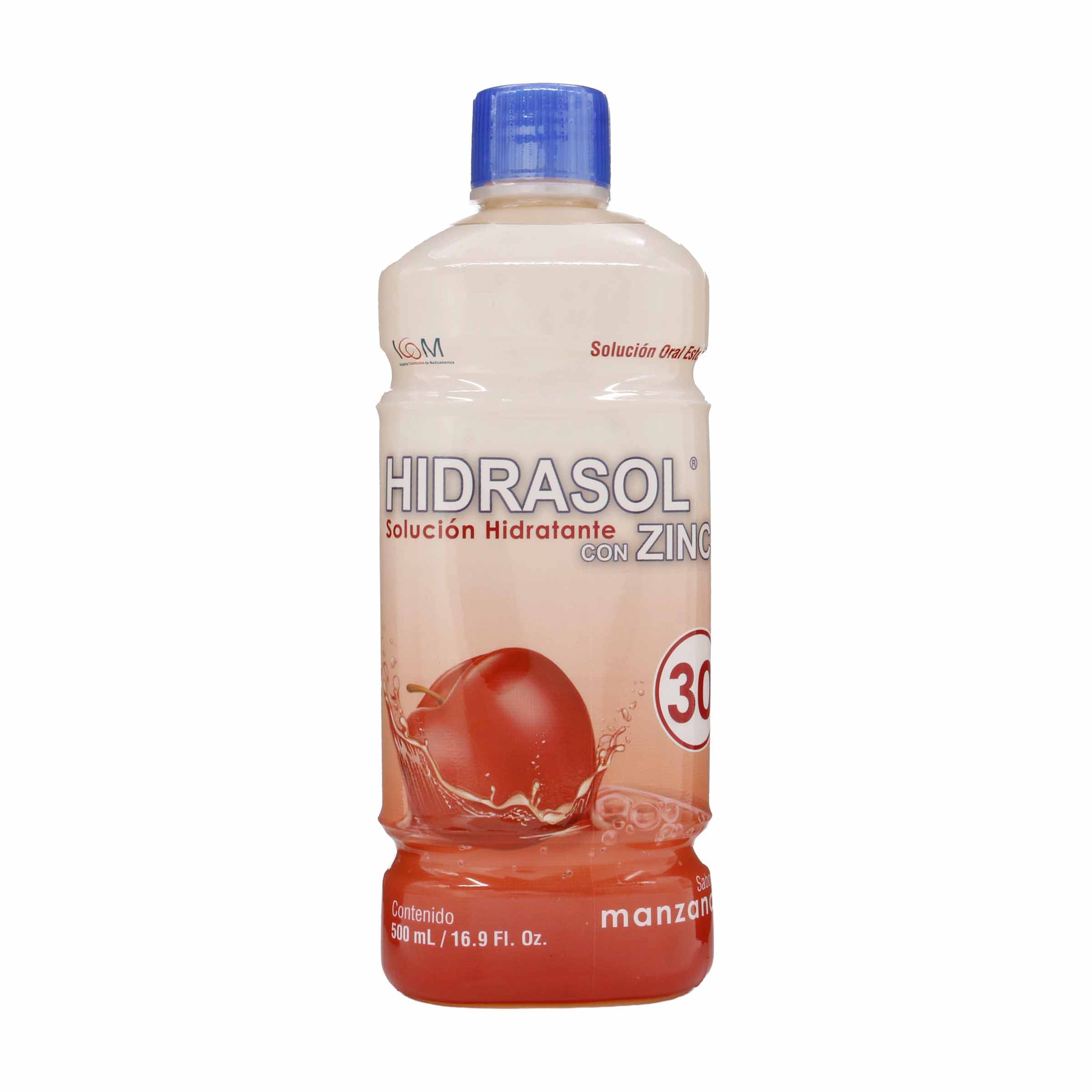 HIDRASOL SUERO ORAL 30 ZINC MANZANA 500 ML ICOM