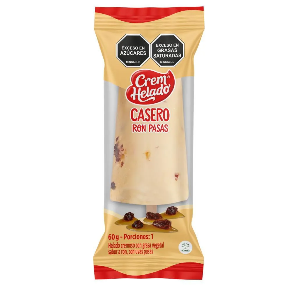 Helado Casero Ron Pasas 60 Gr
