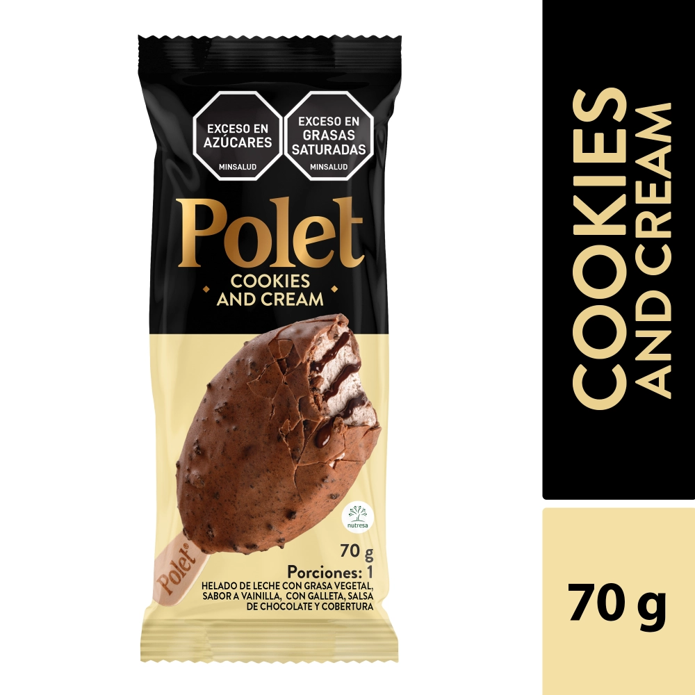 Paleta Polet Cookies And Cream 70 Gr
