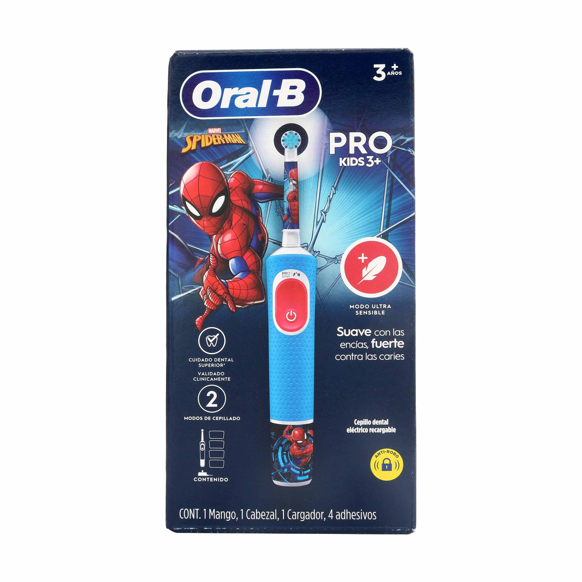 Cepillo Dental Electrico Oral B Kids Spiderman Recargable+ Repuesto