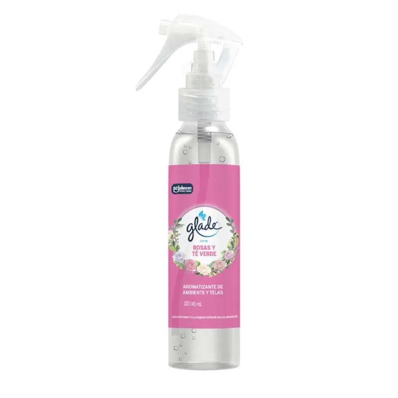 Ambientador Glade Spray Linos Rosas Y Te Verde