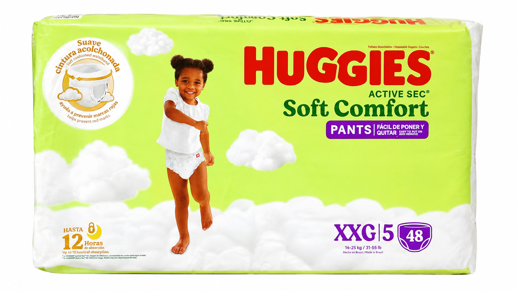 Pañal Huggies Pants Acti Sec Etapa 5 Xxg Soft Comfort
