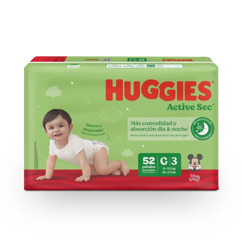 Pañal Huggies  Active Sec Etapa 3 Grande