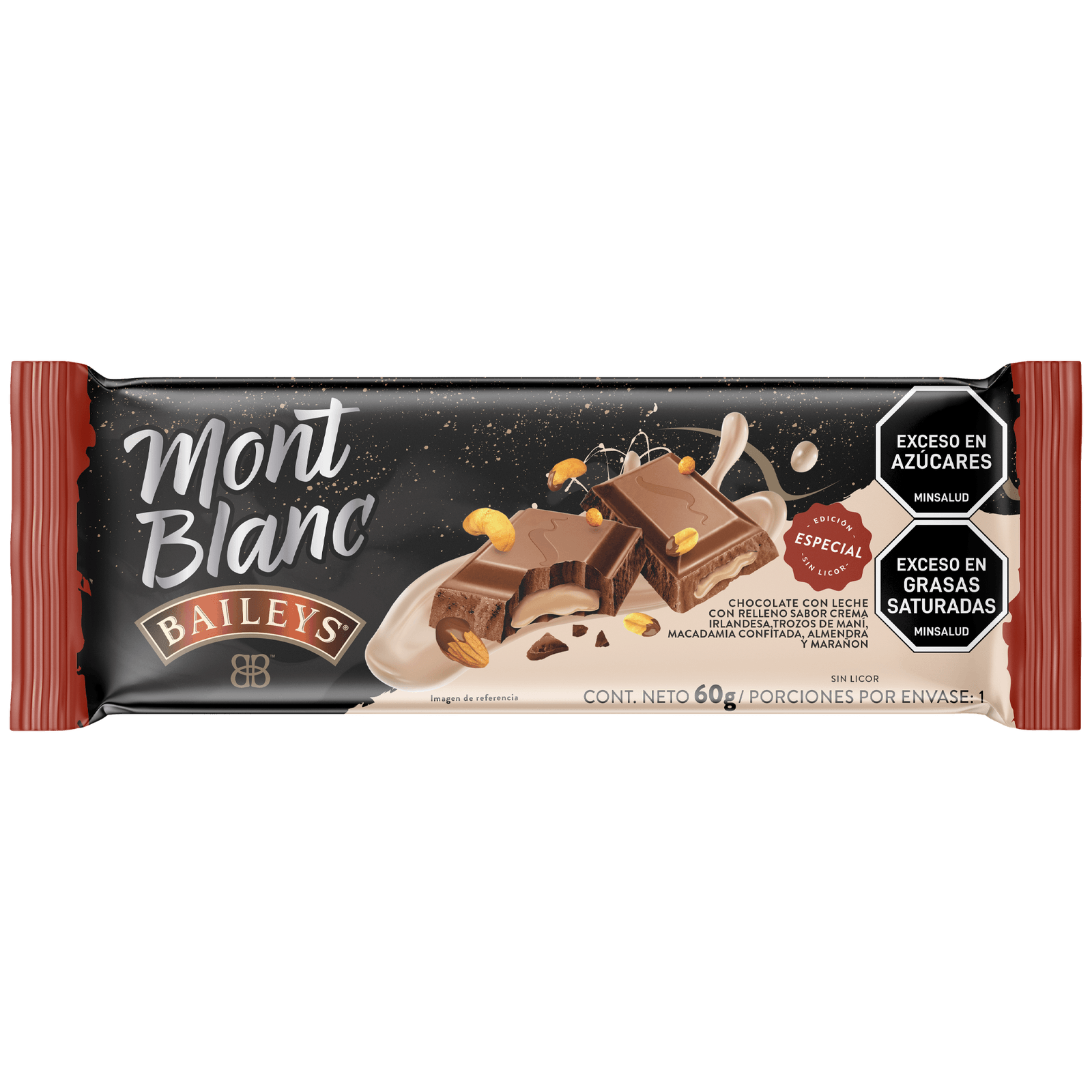 Chocolatina Monblac Baileys Nueces 60 Gr