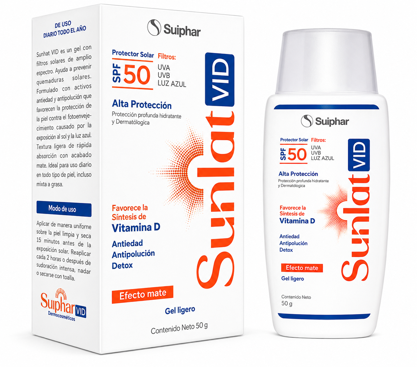 Bloqueador Solar Sunlat Vid Spf50 Gel Ligero