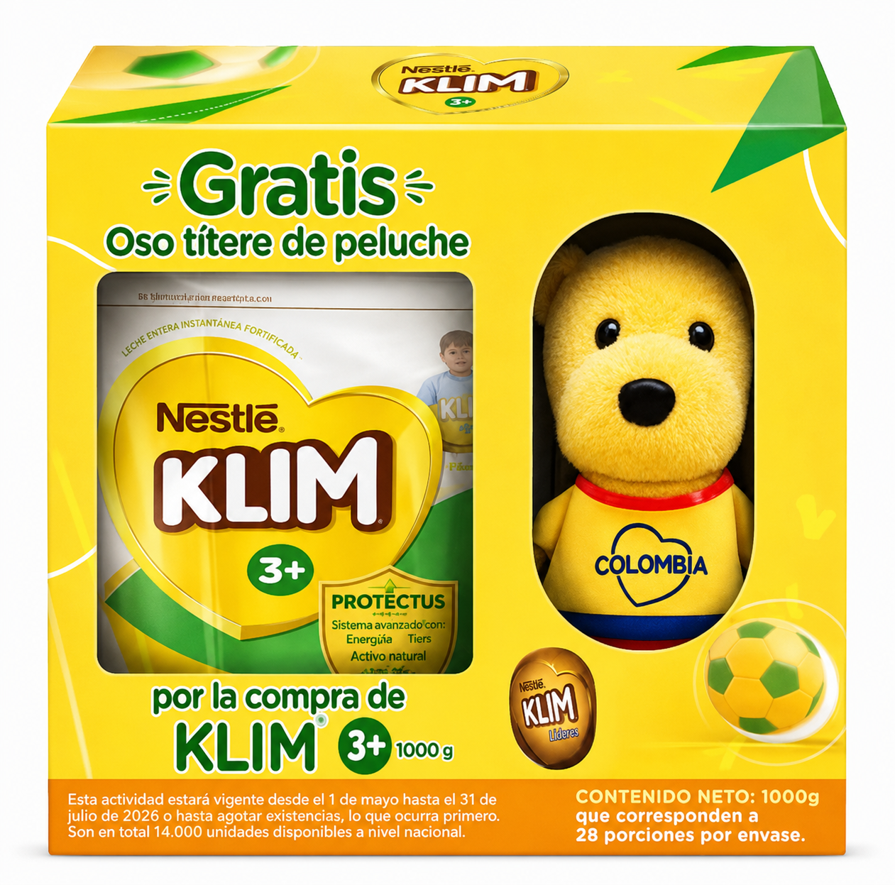 Alimento Lacteo Klim 3+ Gts Peluche Oso