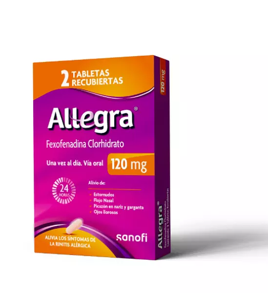 Allegra Fexofenadina Clorhidrato 120 Mg Tabletas Recubiertas