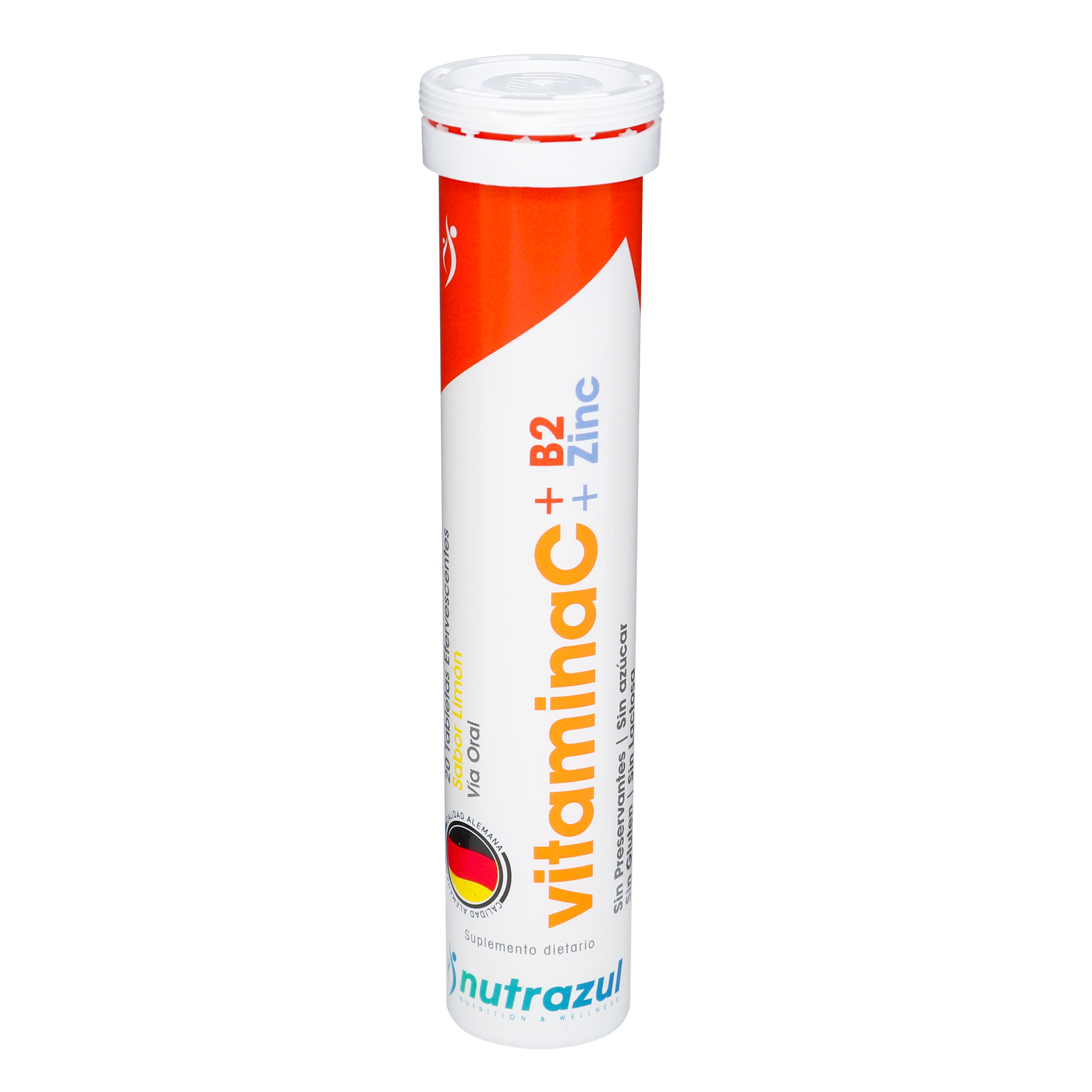 Nutrazul Vitamina C + Vitamina B2 + Zinc Suplemento Dietario Tabletas Efervescentes Sabor A Limon