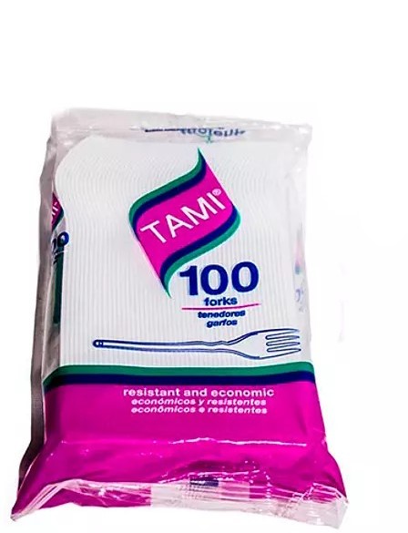 TENEDOR PLASTICO TAMI 100 UNI GDE
