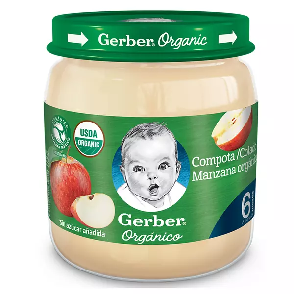 COMPOTA GERBER ORGANIC MANZANA 113 GR