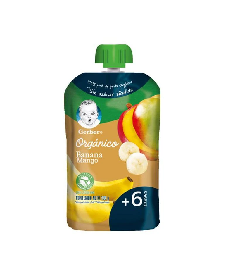 COMPOTA GERBER ORGANIC BANA-MANGO 100 GR