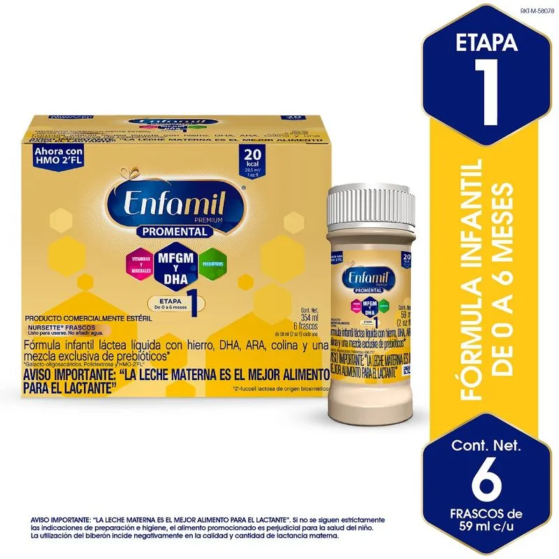 Fórmula Infantil Enfamil Premium 1 Líquida 0 A 6 Meses Caja X 6 Frascos