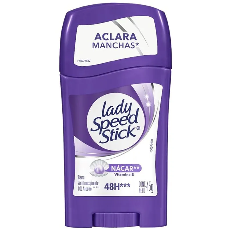 DESODORANTE LADY S.S BARRA NACAR ACLARA MANCHAS 45 GR