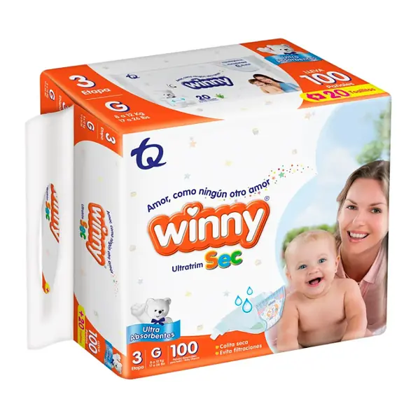 PAÑAL WINNY SEC ETAPA 3 X 100 UNI