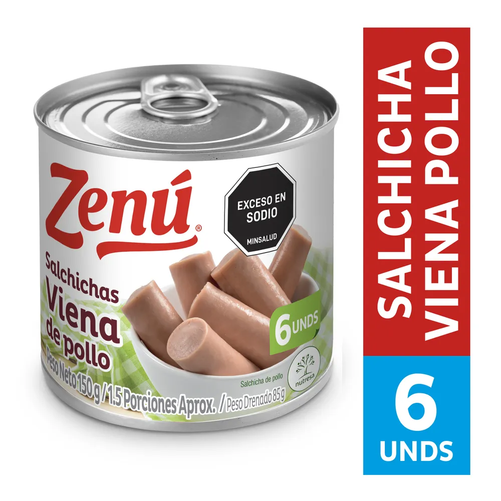 SALCHICHA VIENA ZENU POLLO 150 GRS