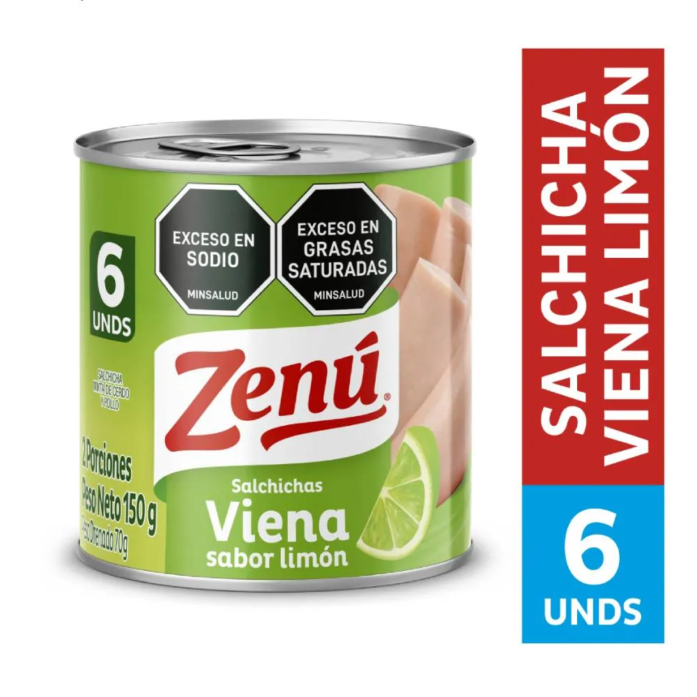 SALCHICHA VIENA ZENU SABOR LIMON  150 GR