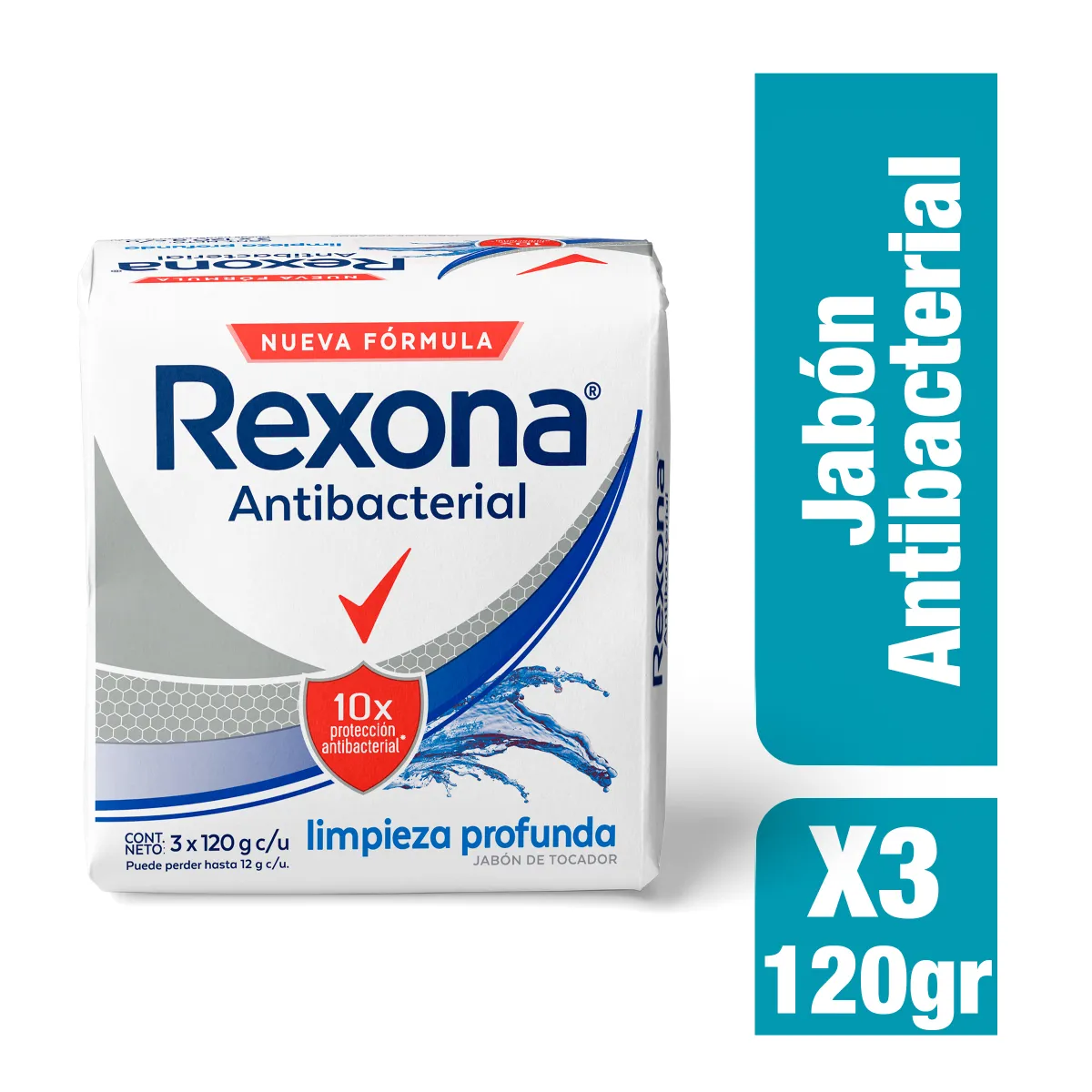 JABON REXONA ANTIB LIM/PROFU 120 GR 3 UNI