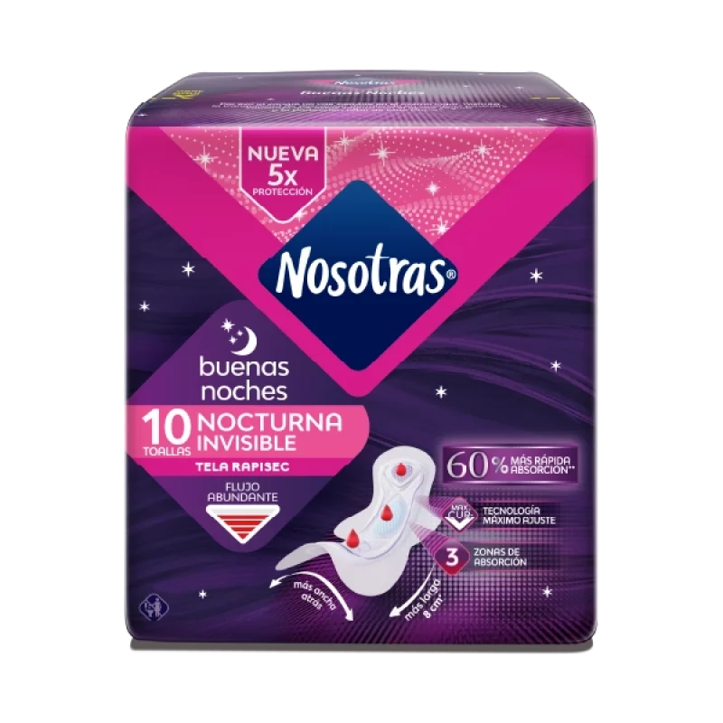 TOALLAS NOSOTRAS BUENAS NOCHES INVISIBLES RAPIGEL 10 UNI