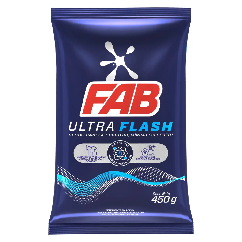 DETERGENTE POLVO FAB ULTRA FLASH 450 GR