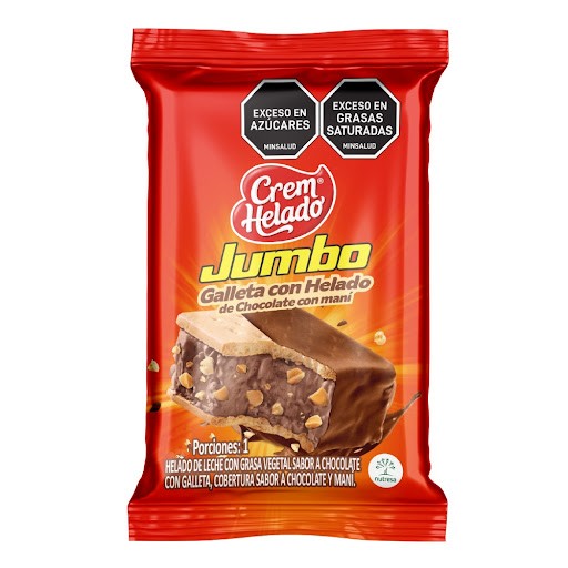 Galleta Con Helado Jumbo Mani 72 Gr