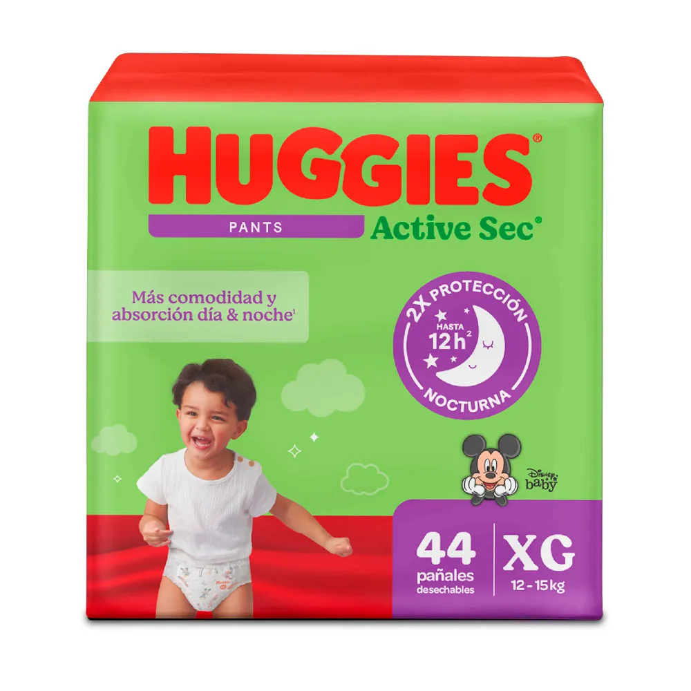 PAÑAL HUGGIES  ACTIV SEC  PANST XG 44 UNI