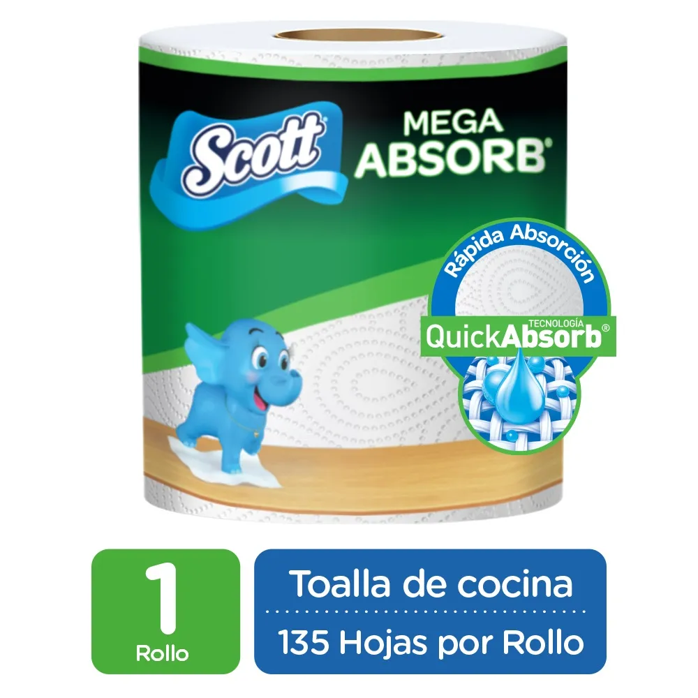 TOALLA SCOTT MEGA ABSORBENTE 135 HO