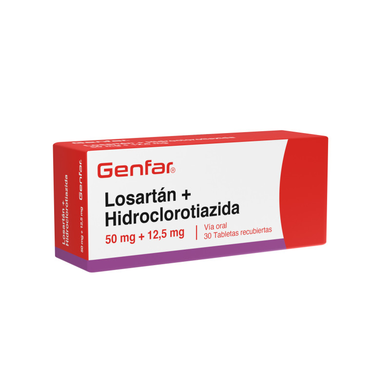 LOSARTAN+HIDROCLORO 50/12.5 MG 30 TAB GF