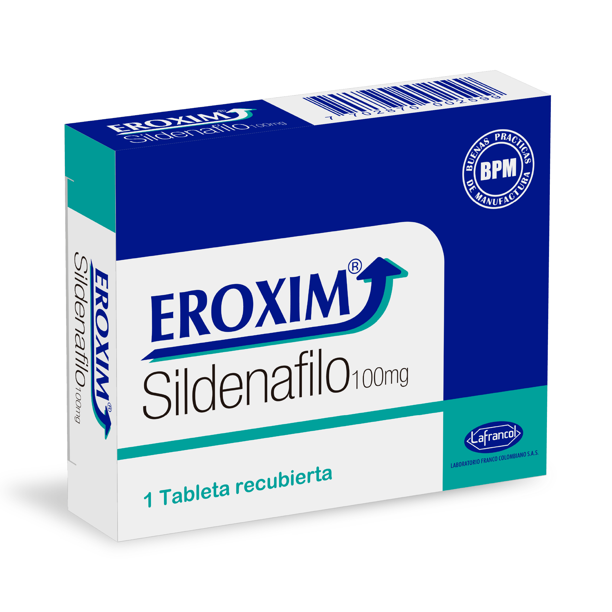 Eroxim Sildenafilo 100 Mg Tableta Recubierta