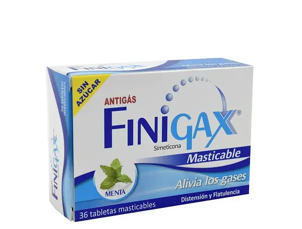 Finigax Simeticona Tabletas Masticables Sabor A Menta