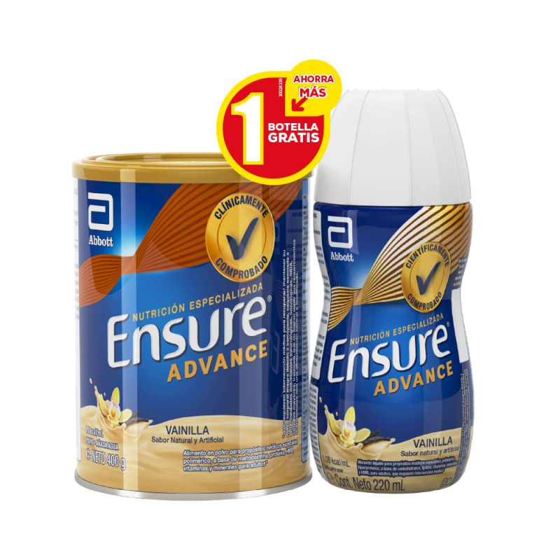 Ensure Advance Nutricion  Especializada + Gratis Ensure Advance Liquido X 220 Ml