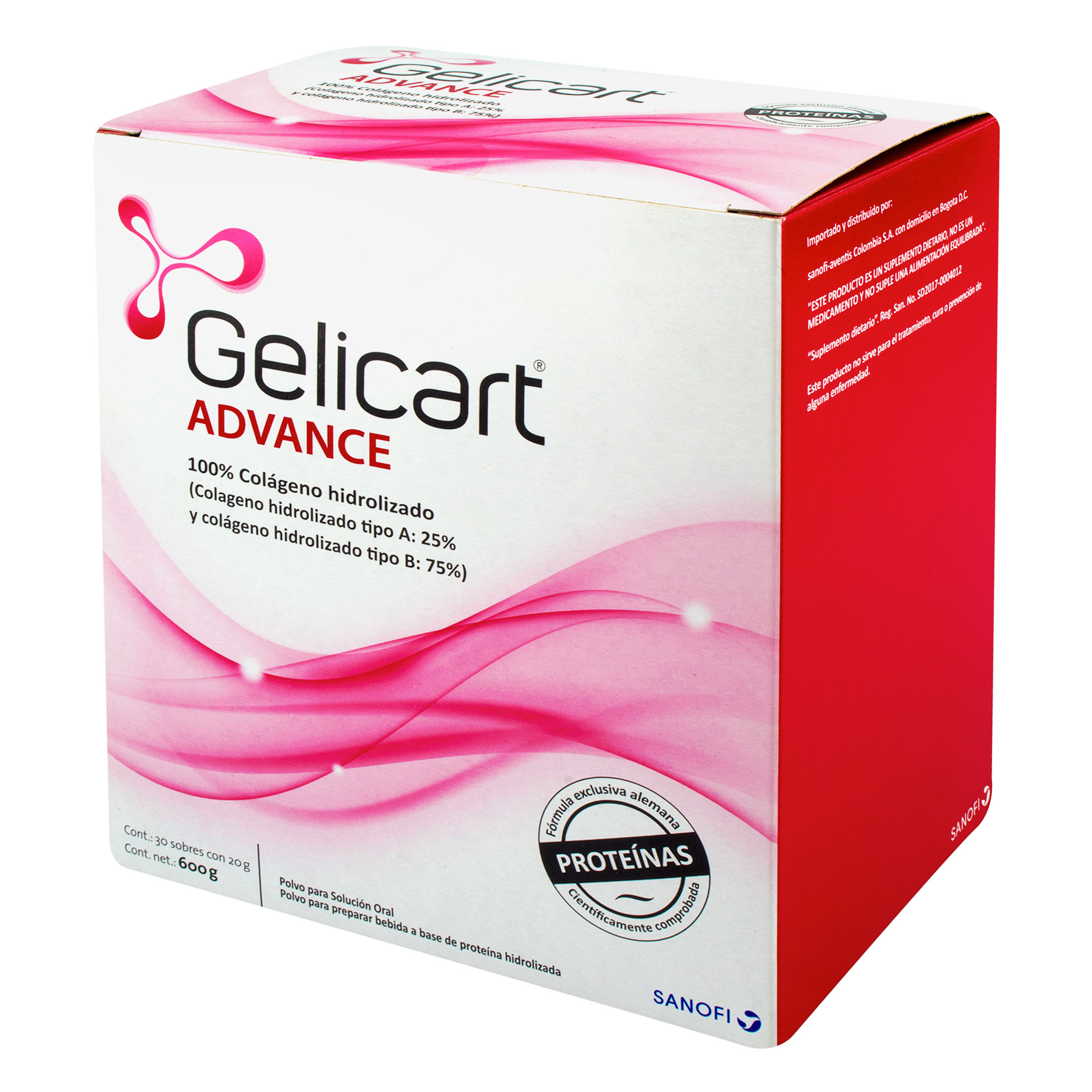 Gelicart Advance  Colágeno Hidrolizado Tipo A + Colágeno Hidrolizado Tipo B 25%/75%