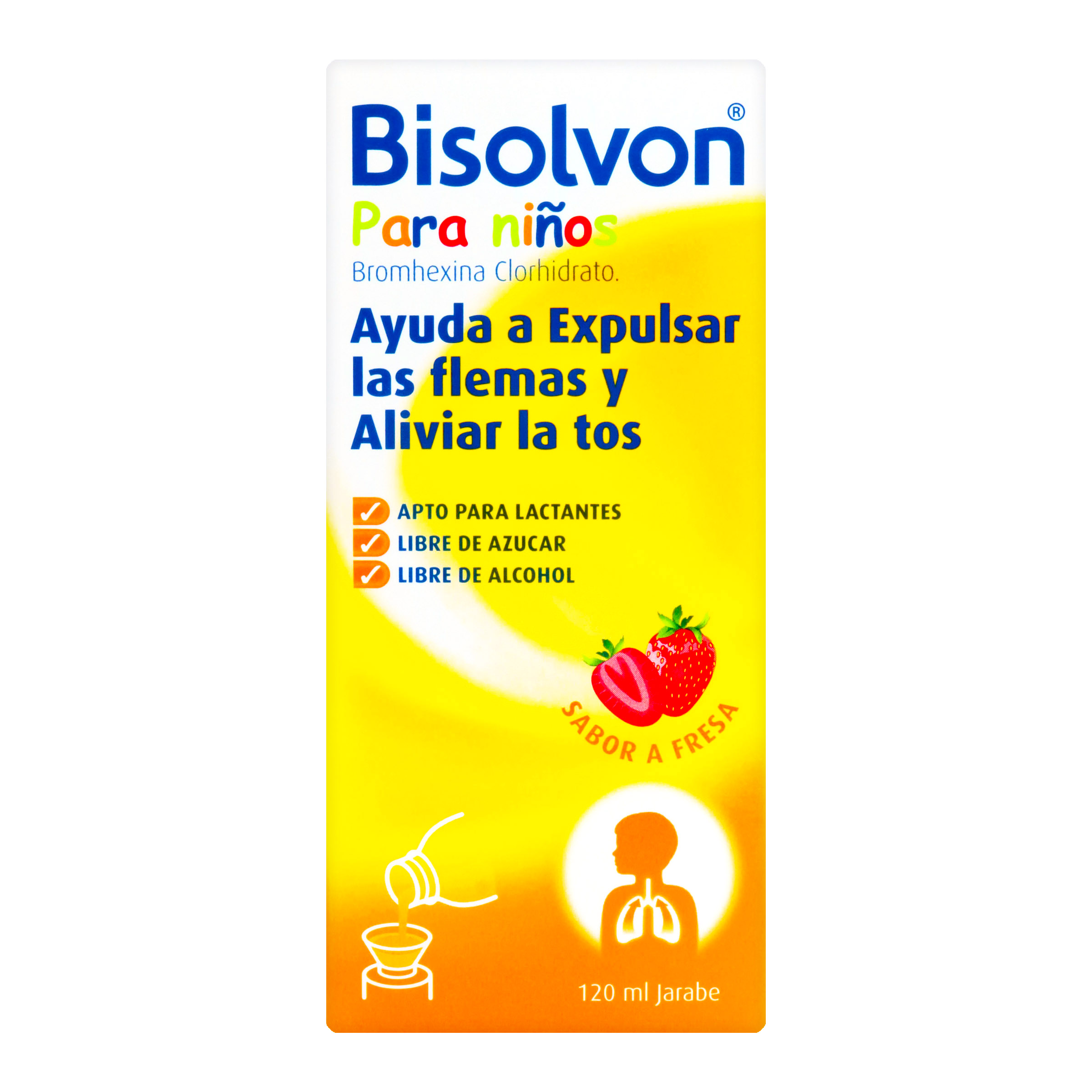 Bisolvon Niños Bromhexina Clorhidrato Jarabe Sabor A Fresa
