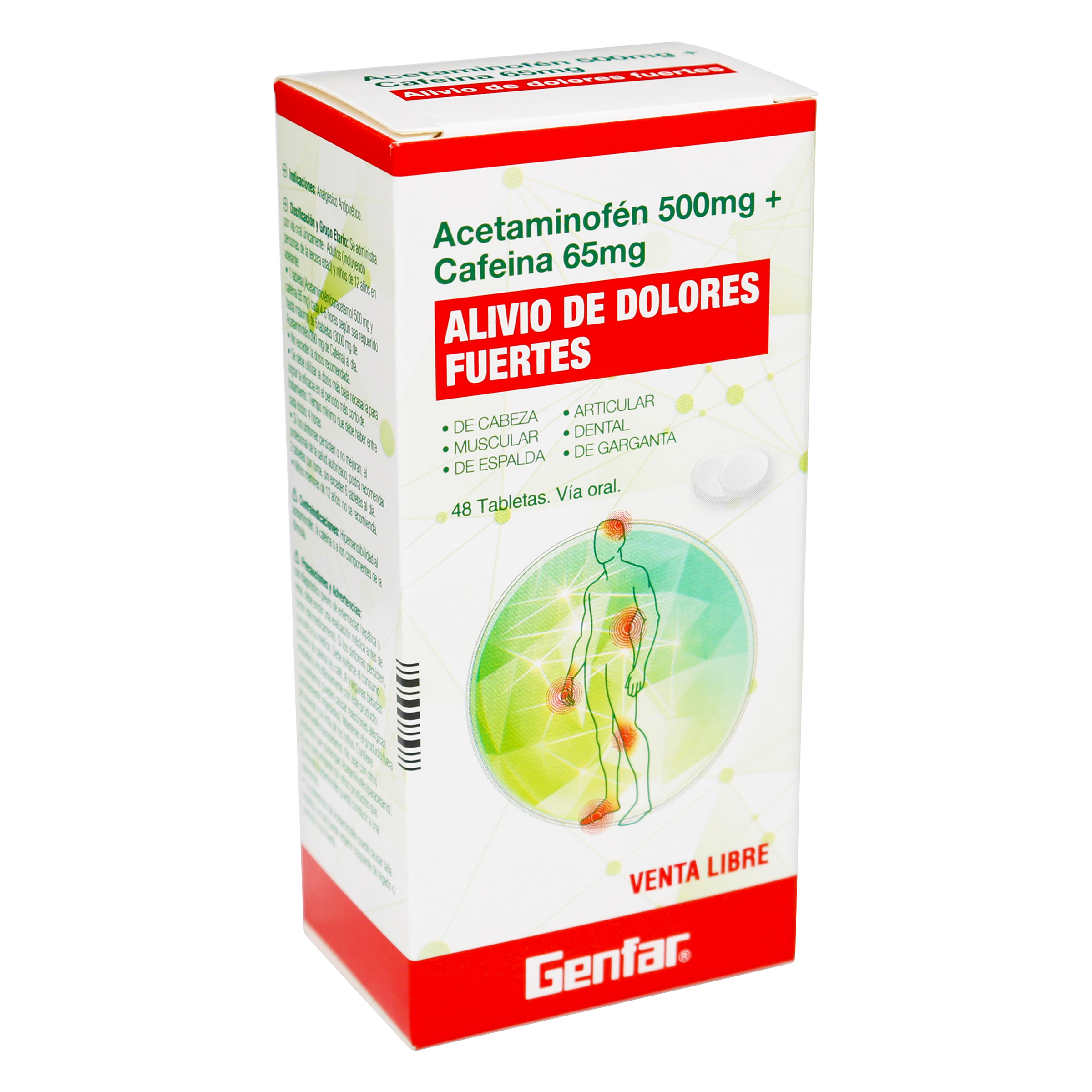 Acetaminofen + Cafeina 500/65 Mg