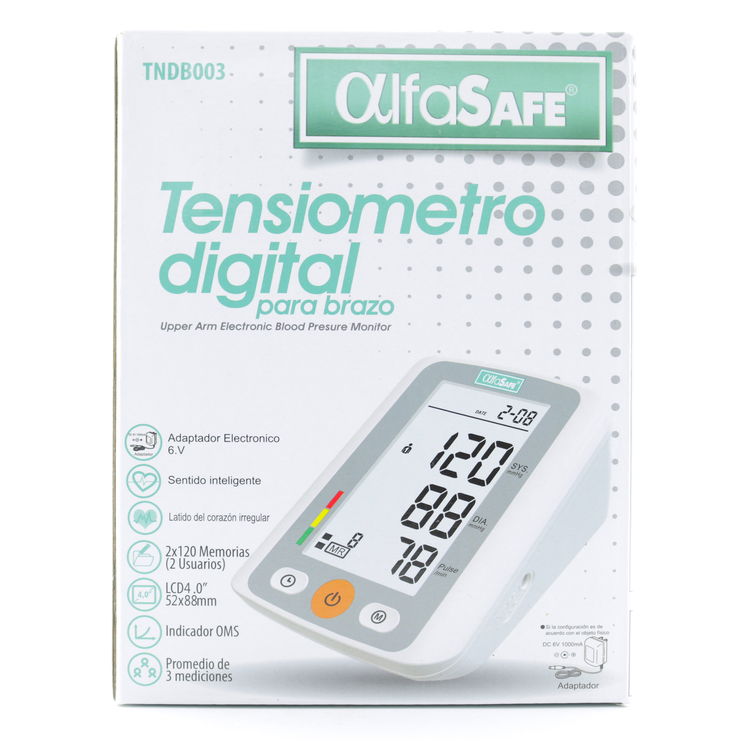 TENSIOMETRO DIGITAL BRAZO ALFASAFE HK