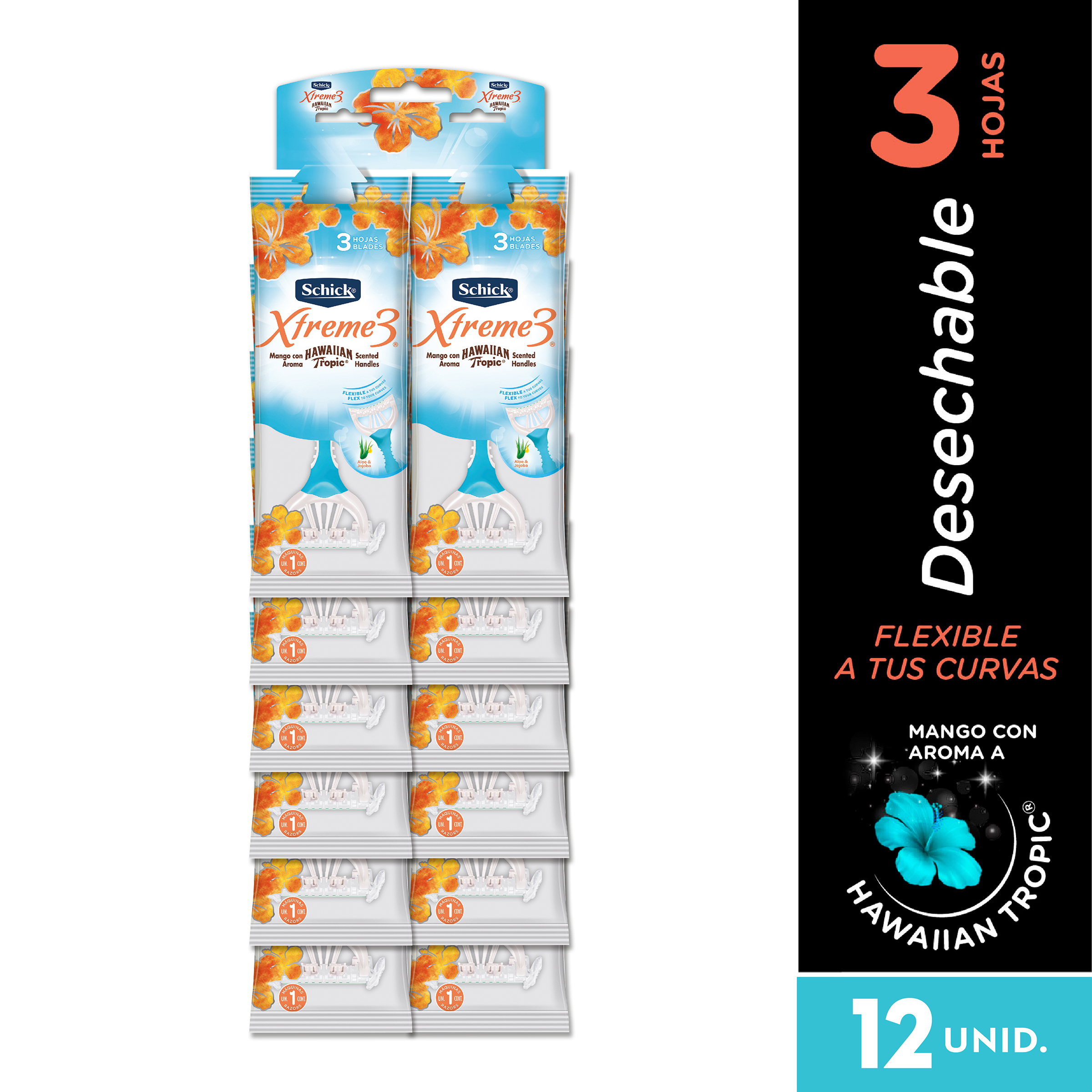 MAQ.SCHICK XTREME 3 MUJER 12 UNI