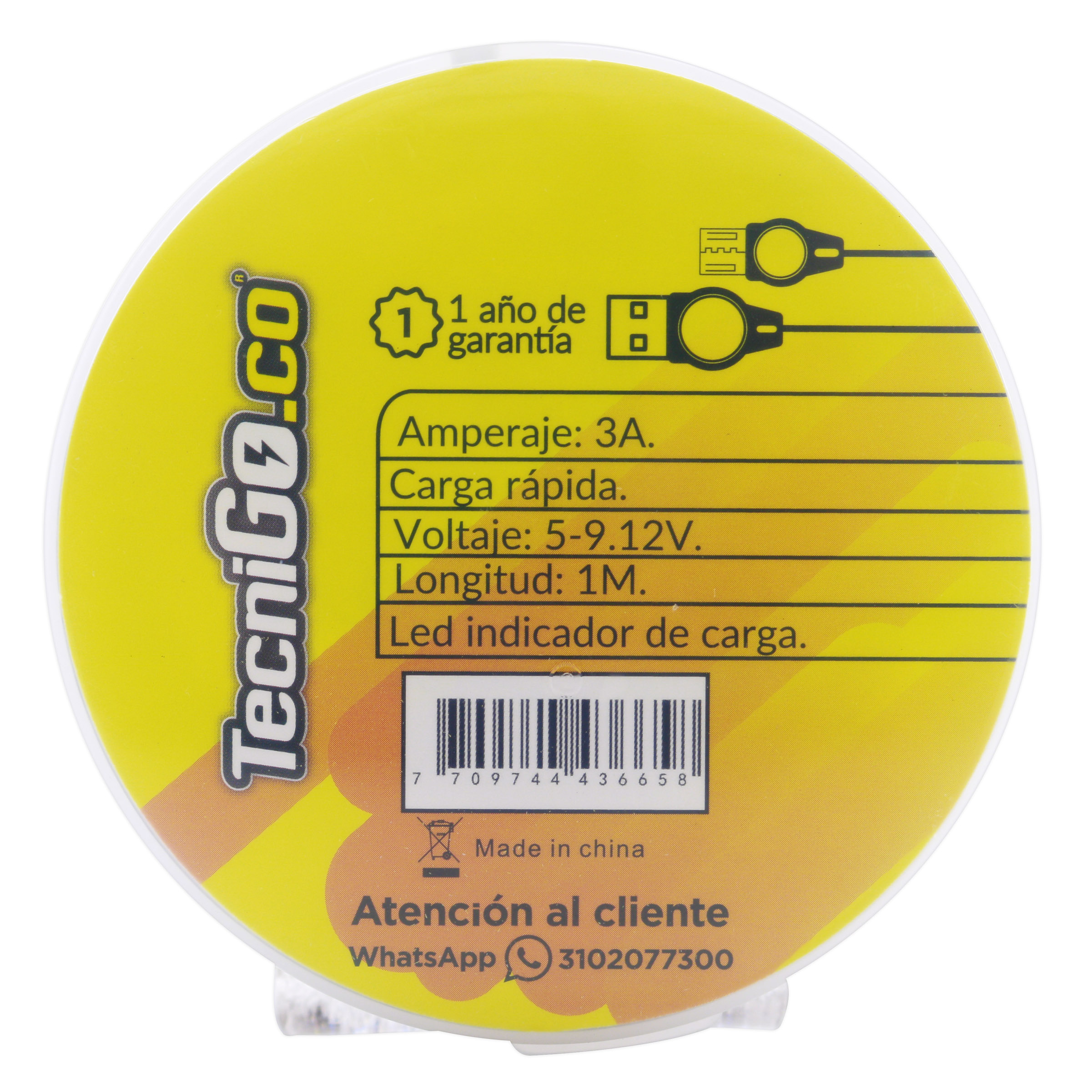 CABLE MICRO USB 3A TECNIGO