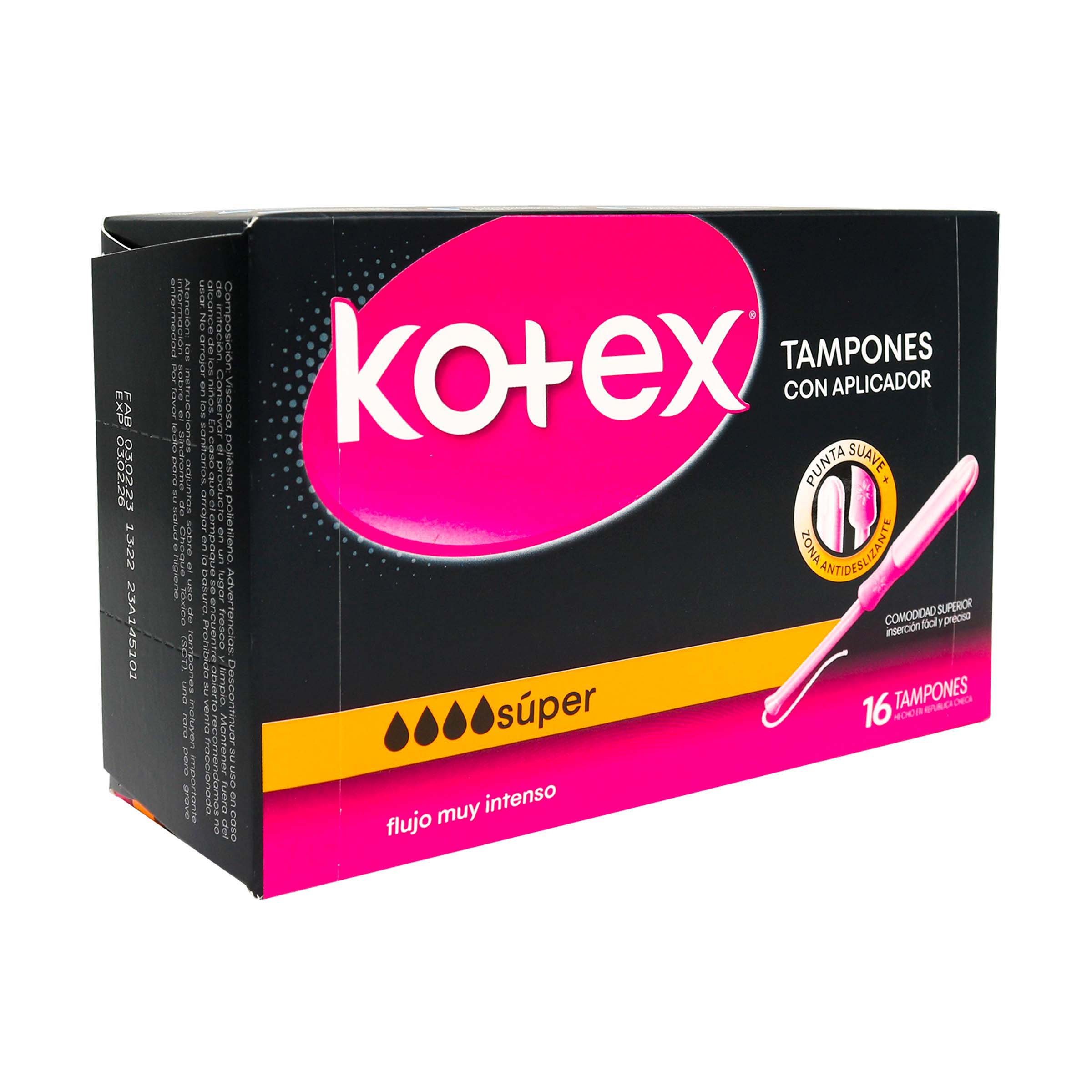 TAMPON KOTEX SUPER APLICADOR 16 UNI
