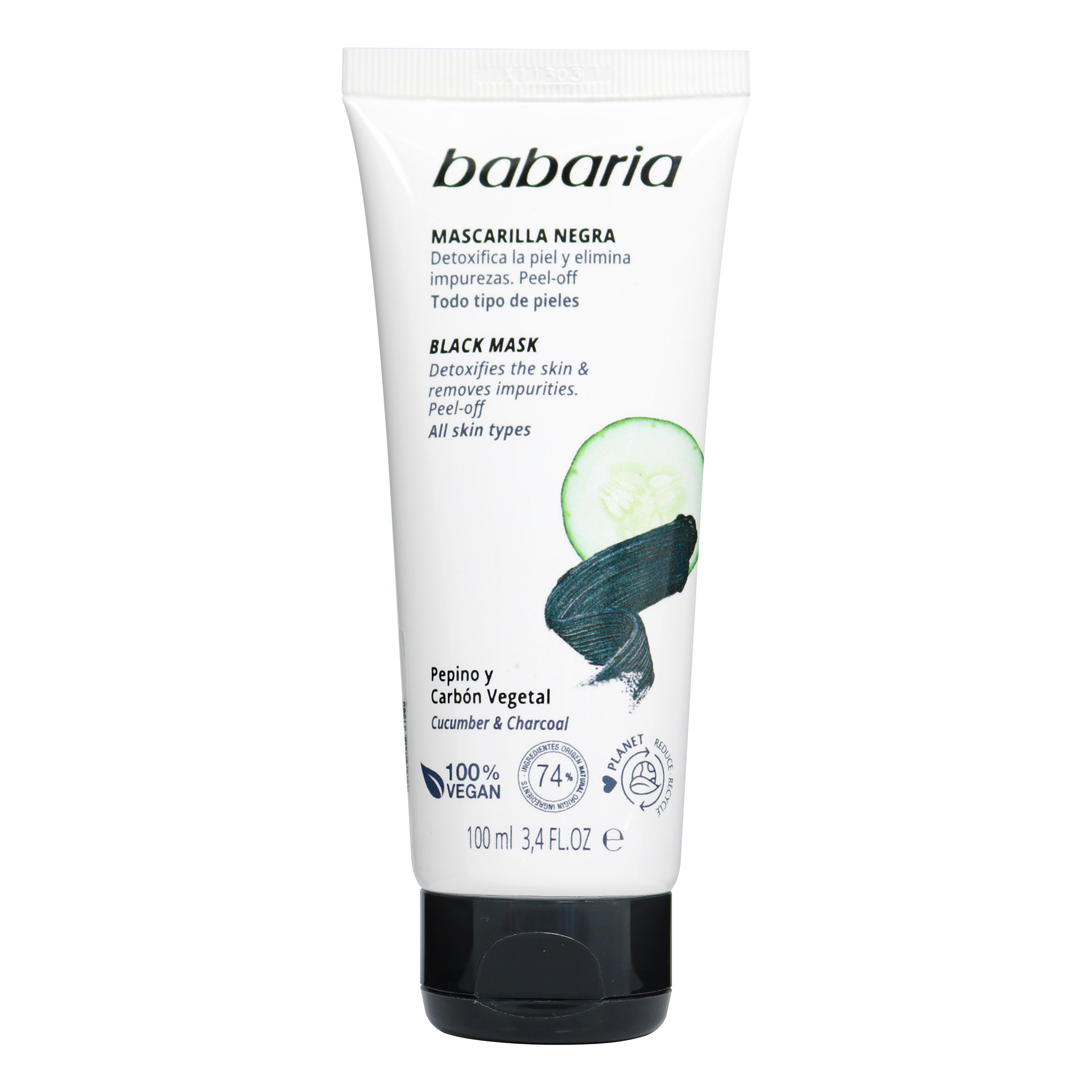 MASCARILLA FACIAL BABARIA NEGRA EXTRAC PEPINO 100 ML